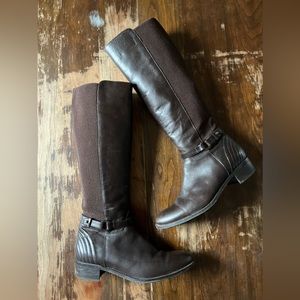 Aquatalia Leather Riding Boot Brown 9.5